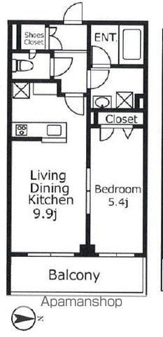 シャーメゾンゆめが丘弐番館(1LDK/1階)の間取り写真
