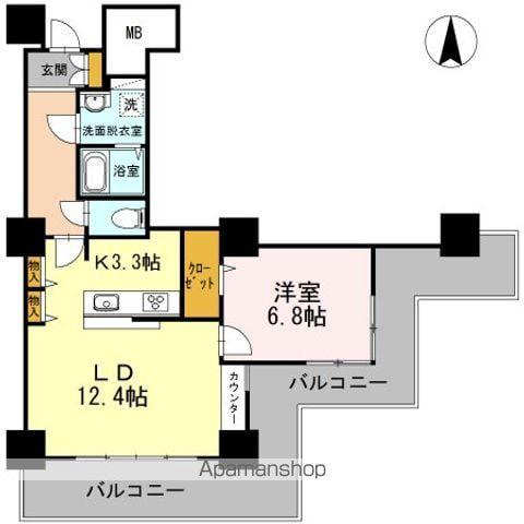 品川シーサイドビュータワー1(1LDK/17階)の間取り写真