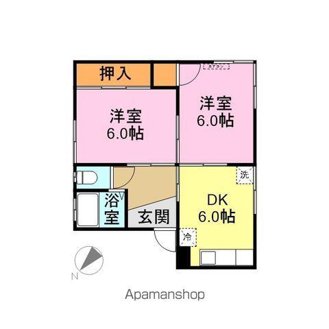 コーポかわせみ(2DK/1階)の間取り写真
