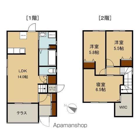 沖縄県沖縄市 2階建 築9年(3LDK)の間取り写真