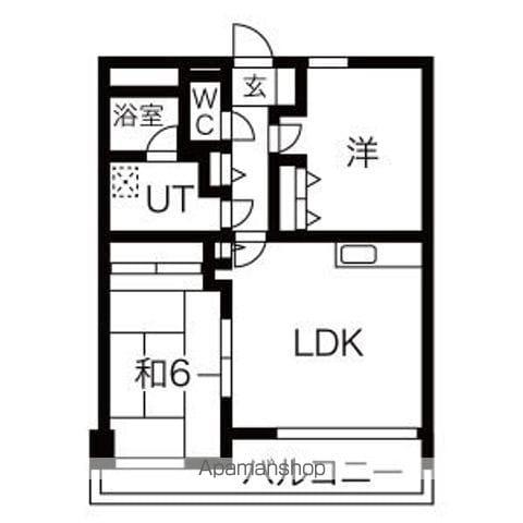 第1九条シャトー桂和(2LDK/7階)の間取り写真