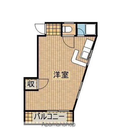 シェルダーK(ワンルーム/2階)の間取り写真