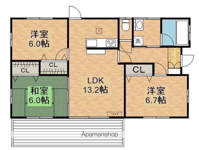 鹿児島県鹿屋市 1階建 築21年(3LDK)の間取り写真