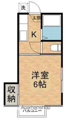 斉藤コーポ(1K/1階)の間取り写真