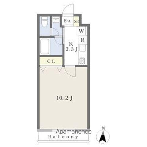 フットマーク(1K/1階)の間取り写真
