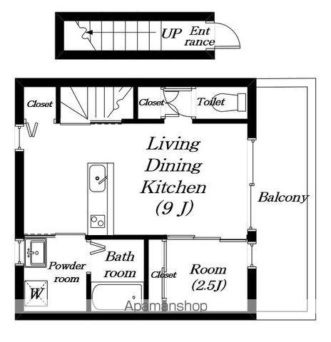 ベル・フルール(1LDK/2階)の間取り写真