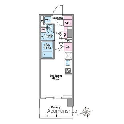 コンフォリア東新宿ステーションフロント(ワンルーム/6階)の間取り写真