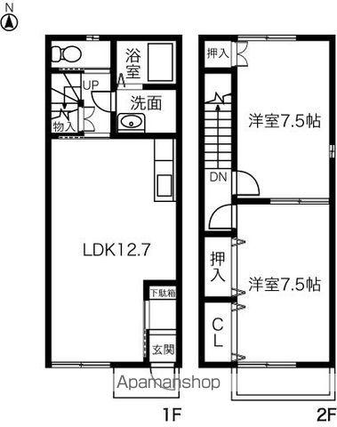 TWINS 葭田(2LDK)の間取り写真