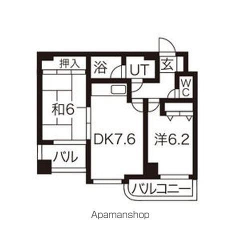 エスティ32(2DK/8階)の間取り写真