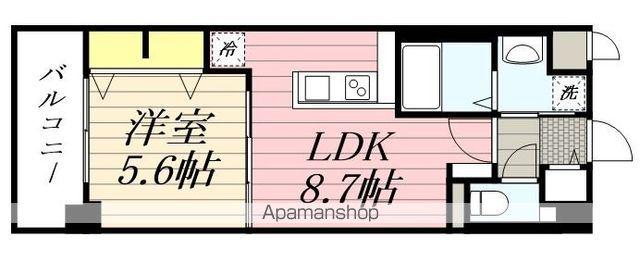 エルグランド博多(1LDK/2階)の間取り写真