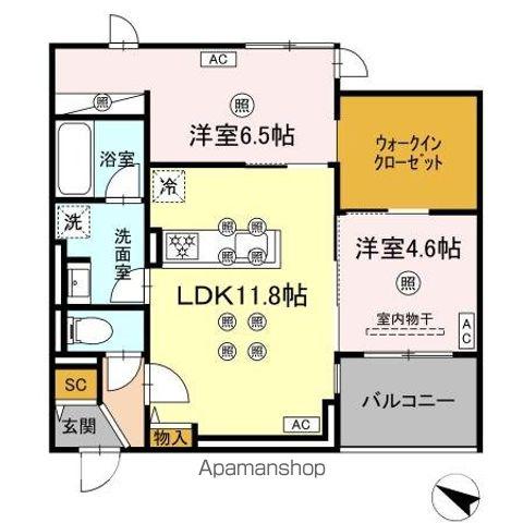 GRANDVALLEY 博多(2LDK/2階)の間取り写真