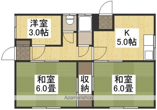 山陽本線 上道駅(岡山) 徒歩23分 1階建 築159年(3K)の間取り写真