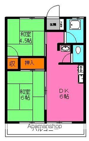 メゾン天神(2DK/1階)の間取り写真