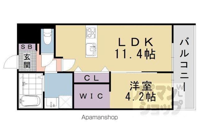 COCOWA LE HAL(1LDK/3階)の間取り写真