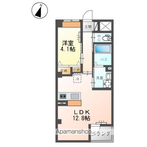 コンフェティ(1LDK/4階)の間取り写真