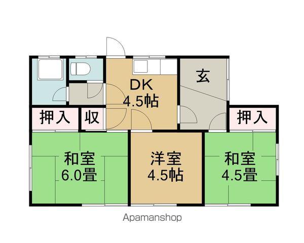 予讃線 今治駅 徒歩31分 1階建 築51年(3DK)の間取り写真
