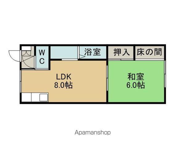 ハイツ大浪(1LDK/2階)の間取り写真