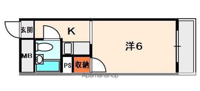巴ハウス(ワンルーム/2階)の間取り写真