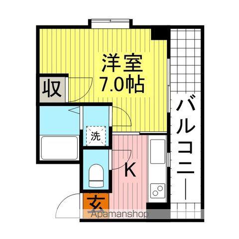 下河内マンション(1K/3階)の間取り写真