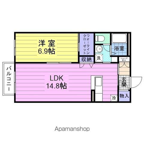 プレジール壱番館(1LDK/2階)の間取り写真