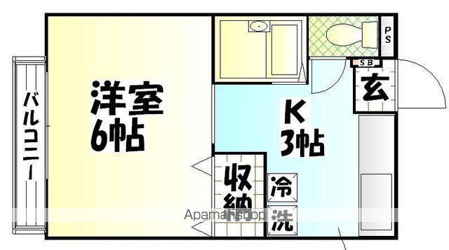 ヴァンベール(1K/1階)の間取り写真