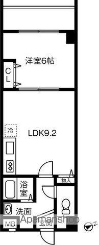 ヴァンクール新栄(1LDK/3階)の間取り写真
