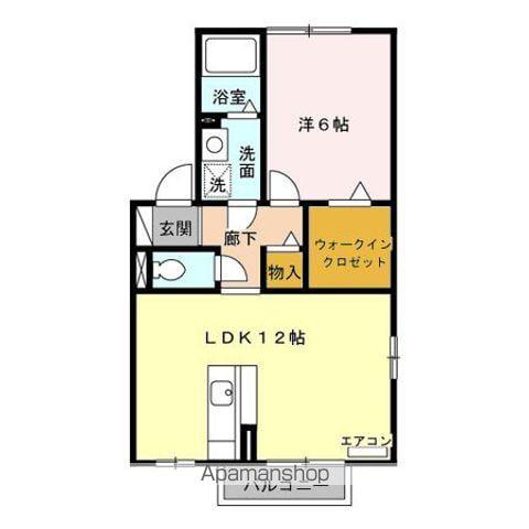 アムール・ド・メゾンⅤ番館(1LDK/1階)の間取り写真