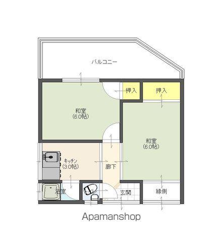 小熊TA(2K/1階)の間取り写真