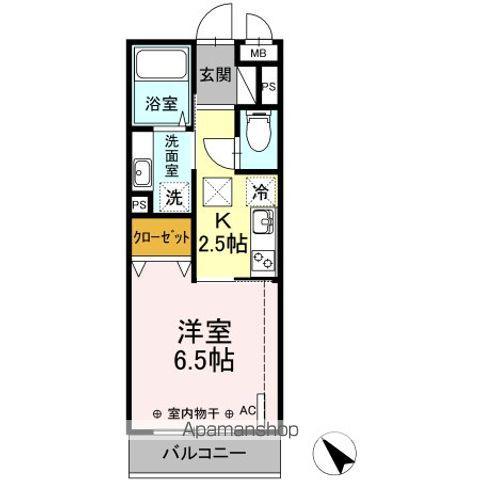 クレインリング丸山台(1K/1階)の間取り写真