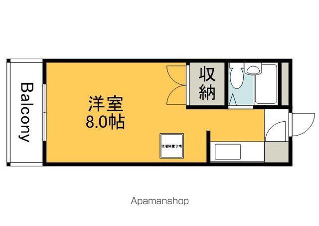 パインハウスⅡ(ワンルーム/4階)の間取り写真