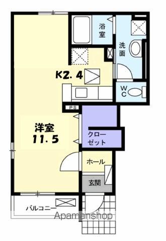 グレイス(ワンルーム/1階)の間取り写真