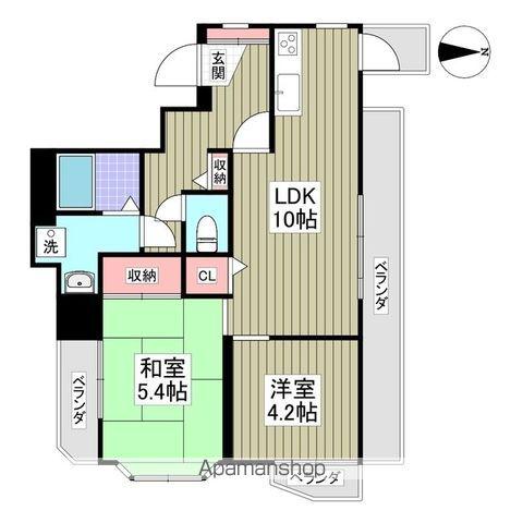 セザール多摩川(2LDK/4階)の間取り写真