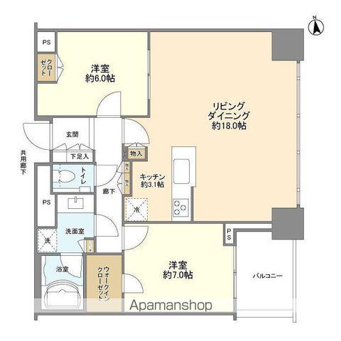 シティタワーズ豊洲 ザ・シンボル(2LDK/35階)の間取り写真