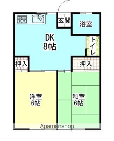 シティハイムふなざし(2DK/2階)の間取り写真