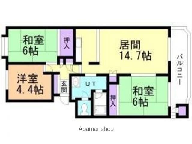東急ドエル平岸台ビレジ2号棟(3LDK/5階)の間取り写真