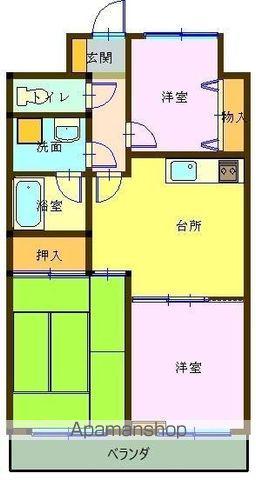 ライオンズマンション仲間町壱番館(3DK/7階)の間取り写真