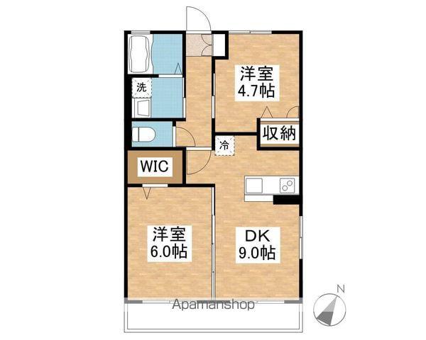 メルヴェーユ(2DK/1階)の間取り写真