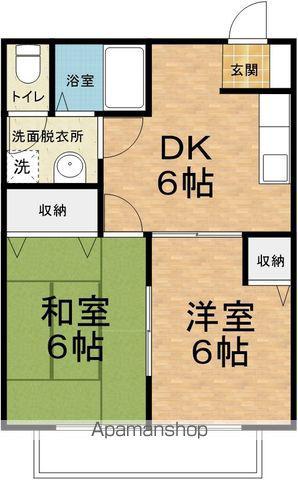 あずさリバーサイド(2DK/1階)の間取り写真