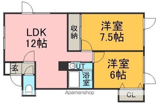 コーポエミ新川(2LDK/2階)の間取り写真