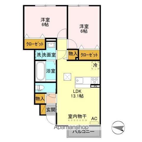 グレイスSK(2LDK/1階)の間取り写真