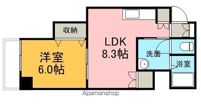ブルースカイ北20(1LDK/6階)の間取り写真