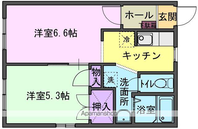 シティハイツ北上2A(2K/1階)の間取り写真