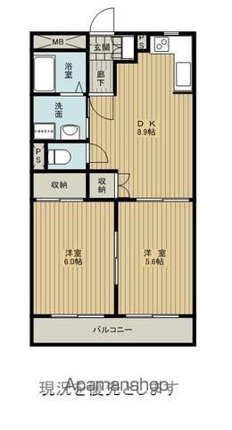 はるにれマンション(2DK/2階)の間取り写真