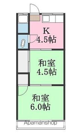 橘荘(2K/2階)の間取り写真