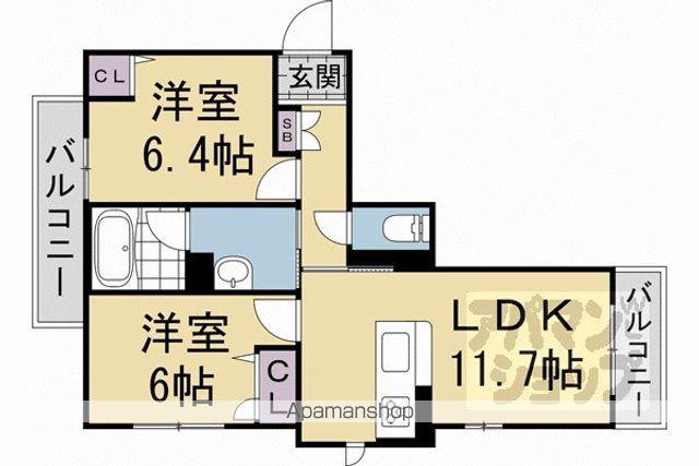 マイルストーンN山陵(2LDK/3階)の間取り写真