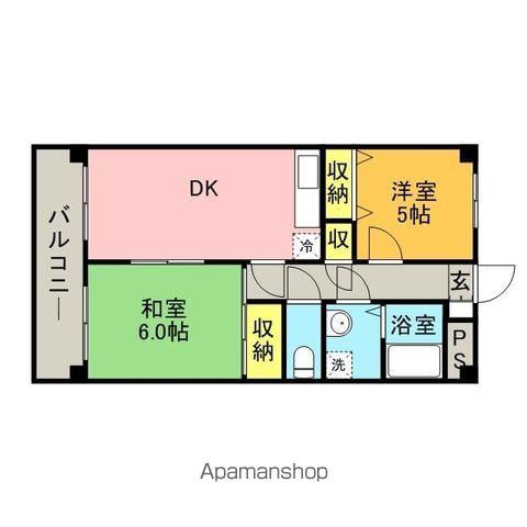 アーバンリブⅡ(2DK/3階)の間取り写真