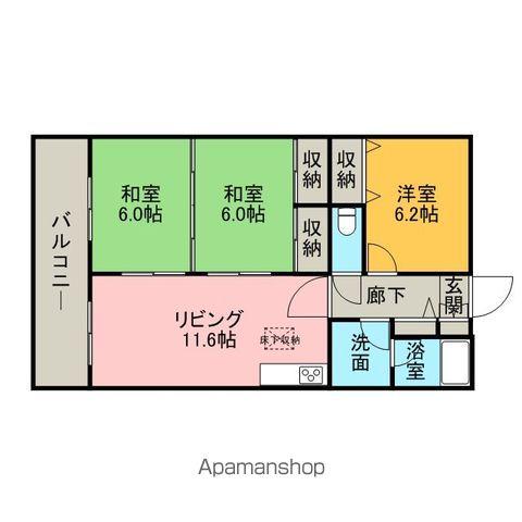シャトレ和白(3LDK/2階)の間取り写真