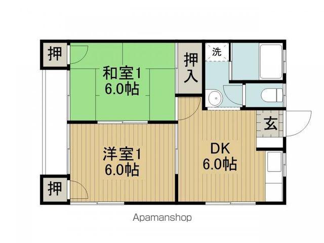 コーポ健(2DK/2階)の間取り写真