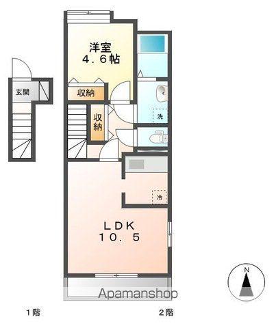 トラッドハウス愛宕(1LDK/2階)の間取り写真