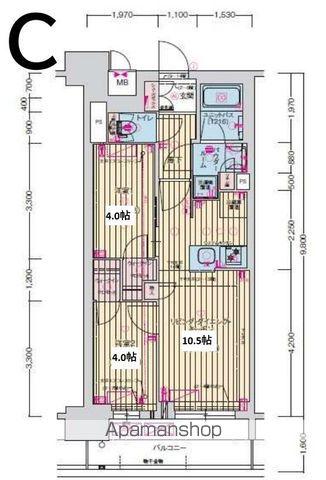 プレサンス名駅南ブリエ(2LDK/13階)の間取り写真